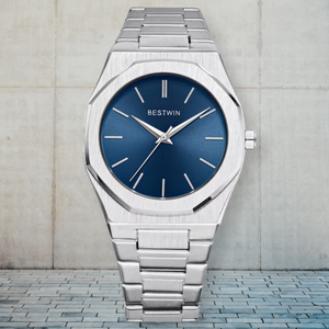 Reloj de acero - Modelo Steel  Silver/Blue