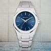 Reloj de acero - Modelo Steel  Silver/Blue